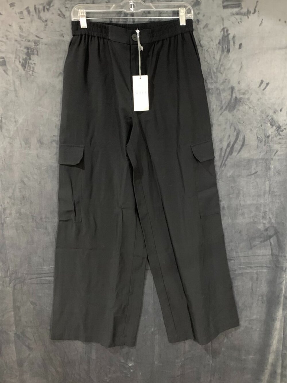 WAYF Black casual wide leg cargo pant, Women's S